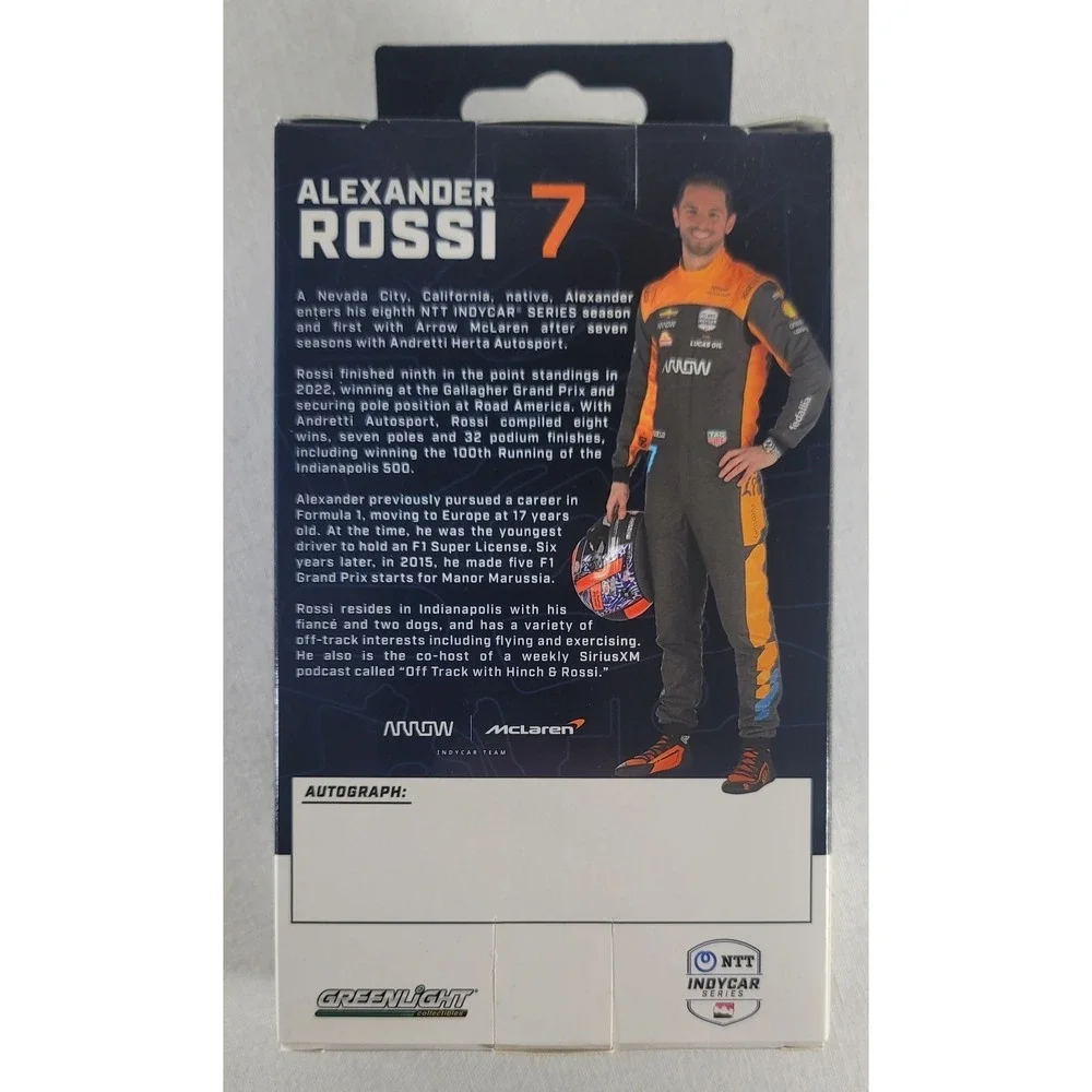 NEW Indycar Series #7 Alexander Rossi Driver Figure 1:18 Limited Edition